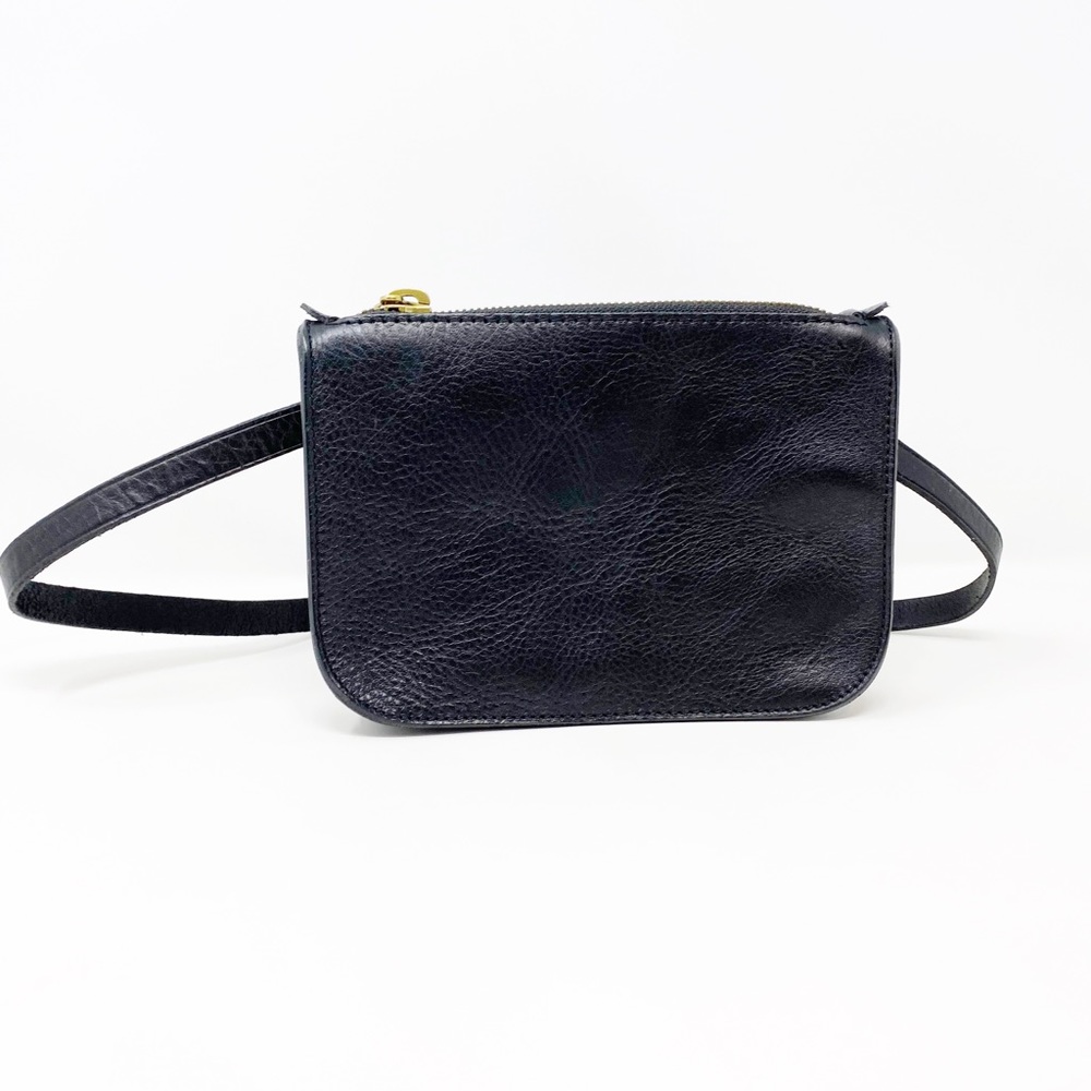Madewell Simple Pouch Leather Belt Bag Black Med
